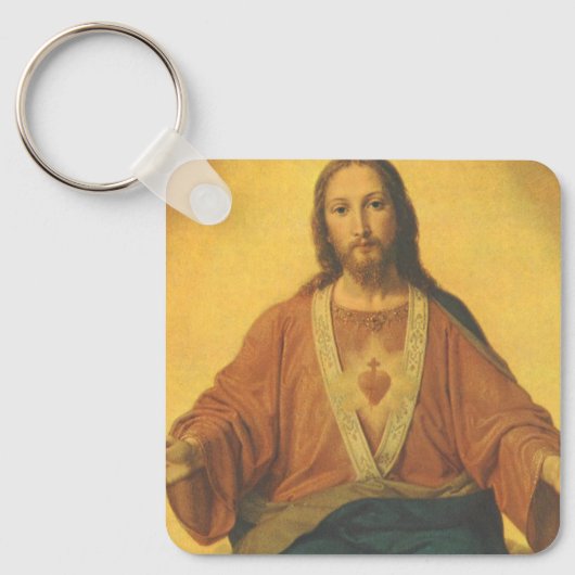 religie, heilig hart van Jezus Christus Sleutelhanger (Voorkant)
