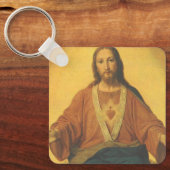religie, heilig hart van Jezus Christus Sleutelhanger (Voorkant)