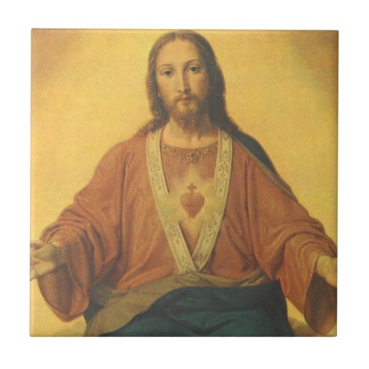 religie, heilig hart van Jezus Christus Tegeltje (Voorkant)