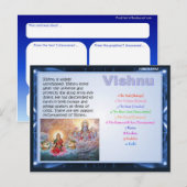 Religie, hindoe Gods, Vishnu Briefkaart (Voorkant / Achterkant)