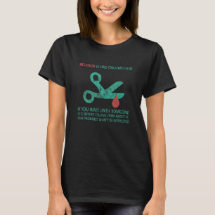 Religie is als een omzeiling als je wacht tot t-shirt