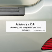 Religie is een Cult - Gepersonaliseerd Bumpersticker (Op auto)