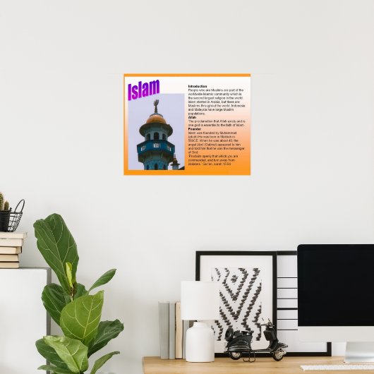 Religie, islam, introductie poster (Thuiskantoor)
