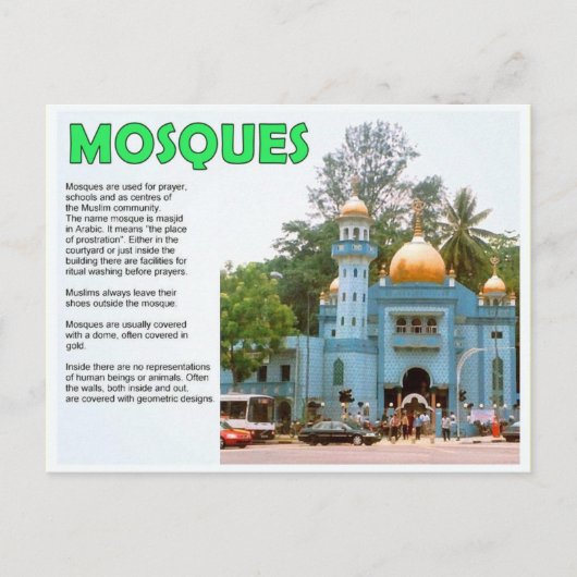 Religie, islam, moskeeën briefkaart (Voorkant)