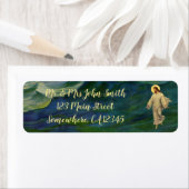 religie, Jezus Christus loopt op water Etiket (Insitu)