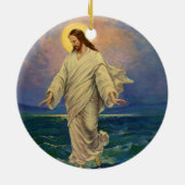 religie, Jezus Christus loopt op water Keramisch Ornament (Achterkant)