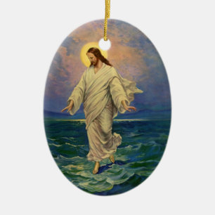  religie, Jezus Christus loopt op water Keramisch Ornament