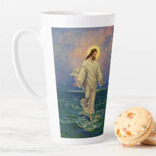  religie, Jezus Christus loopt op water Latte Mok