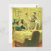  religie, jodendom, de Menorah verlicht Briefkaart (Voorkant / Achterkant)