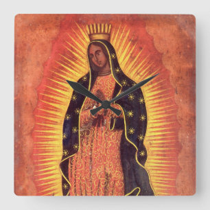  religie Maagd Mary Our Lady of Guadalupe Vierkante Klok