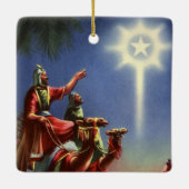  religie, Mannen met ster van Bethlehem Keramisch Ornament (Achterkant)