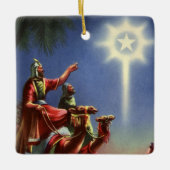  religie, Mannen met ster van Bethlehem Keramisch Ornament (Voorkant)