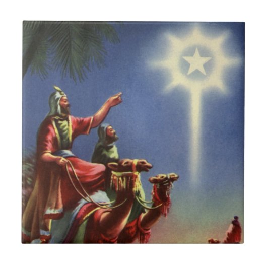  religie, Mannen met ster van Bethlehem Tegeltje (Voorkant)