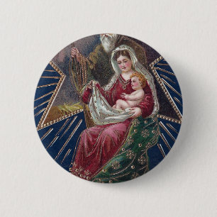  religie Mary en Baby Jezus Kerstmis Ronde Button 5,7 Cm