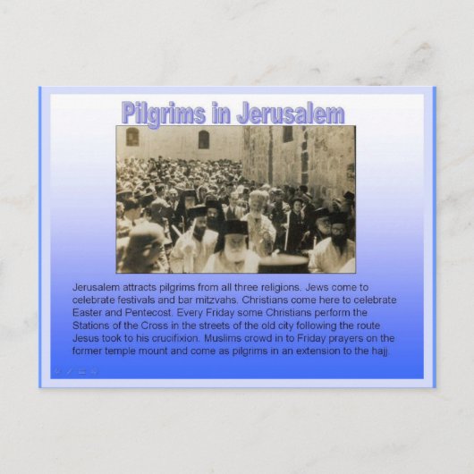 Religie, pelgrims in Jeruzalem Briefkaart (Voorkant)