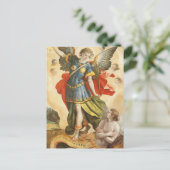  religie, Saint Michael Defeats Lucifer Briefkaart (Staand voorkant)