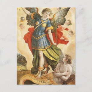  religie, Saint Michael Defeats Lucifer Briefkaart
