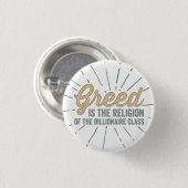 Religie van Greed Ronde Button 3,2 Cm (Voorkant /achterkant)