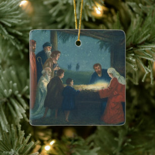  religie, verergering van de herders keramisch ornament