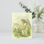  religie, Victoriaans paasengel met Lamb Kaart (Staand voorkant)