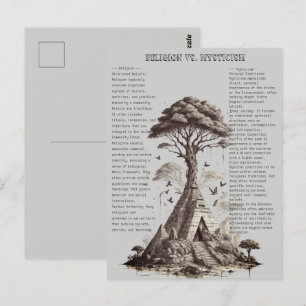 Religie vs. Mystiek Spirituele Wijsheidseducatie Briefkaart