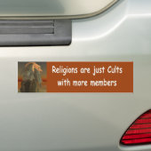 religies zijn gewoon sekten bumpersticker (Op auto)