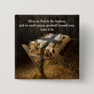 Religieus aangepaste kerst Button