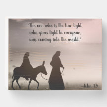 Religieus aangepaste kerst hout doos teken