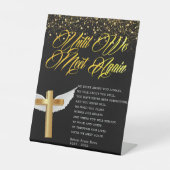 Religieus begrafenisgedicht reclamebord met voetstuk (Voorkant)