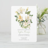 Religieus Christelijk Kruis Lelie Foliage Doop Kaart (Staand voorkant)