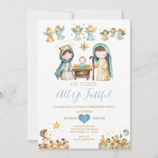 Religieus Christelijke Kerstfeest Kaart (Voorkant)