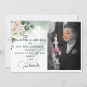 Religieus Dank u Foto Gouden Rozen Groen Kaart (Voorkant)