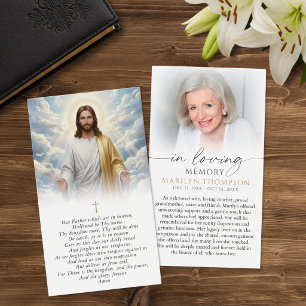 Religieus De Here Gebed Jezus Condoleancekaart Visitekaartje