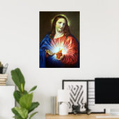 Religieus heilig hart van Jezus katholiek Poster (Thuiskantoor)