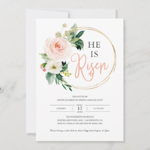 Religieus Hij is Verrezen Pasen Brunch Egg Hunt Kaart