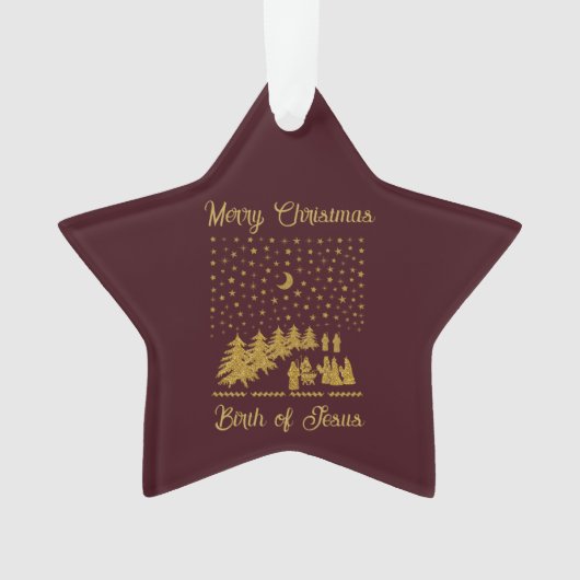 Religieus Kerstfeest, Geboorte van Jezus Ornament (voorkant)