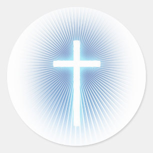 Religieus kruis   CHRISTELIJK Ronde Sticker
