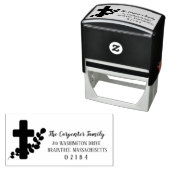 Religieus kruis met Eucalyptus | Retouradres Zelfinktende Stempel (In situ)