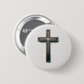Religieus kruis ronde button 5,7 cm (Voorkant /achterkant)