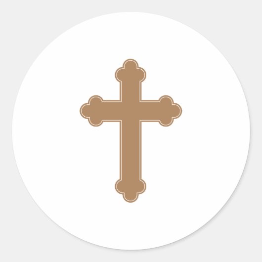 Religieus kruis ronde sticker (Voorkant)