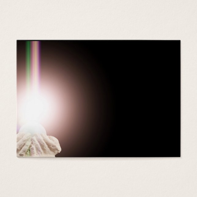 Religieus licht in bezette handen visitekaartje (Voorkant)