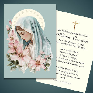 Religieus Maagd Maria-rouwherdenking Gebed Visitekaartje