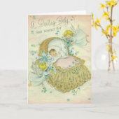 religieus nieuw baby Wenskaart Kaart (Gele Bloem)