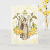 Religieuse Vierge Marie Fatima Vintage carte flora (Fleur jaune)