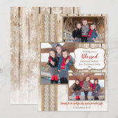 Religieux bois rustique 3 photo Carte de Noël (Devant / Derrière)