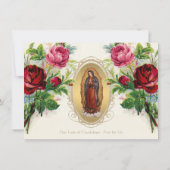 Religieux catholique Guadalupe Condolence Merci (Dos)