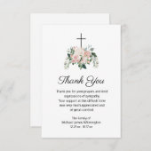 Religieux Christian rose Floral Merci (Devant / Derrière)