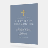 Religieux Dusty Blue Boy First Communion Bienvenue (Angle)