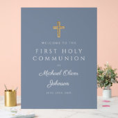 Religieux Dusty Blue Boy First Communion Bienvenue (Mariage)
