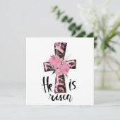 Religieux Rose Girly Christian Baptism Invitation (Debout devant)